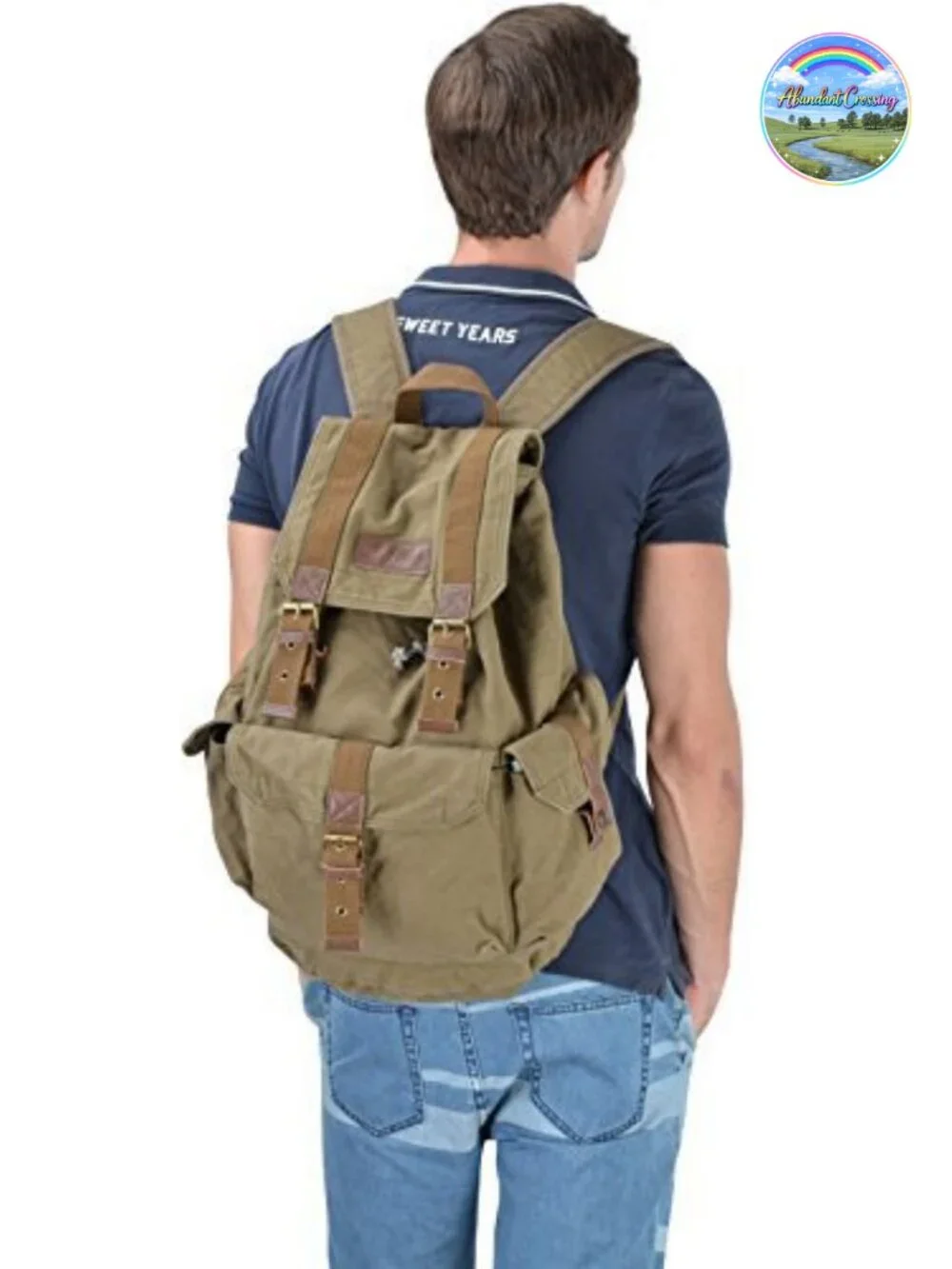 High Density Thick Canvas Backpack Rucksack Fits 17